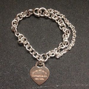 Authentic return to Tiffany double chain bracelet